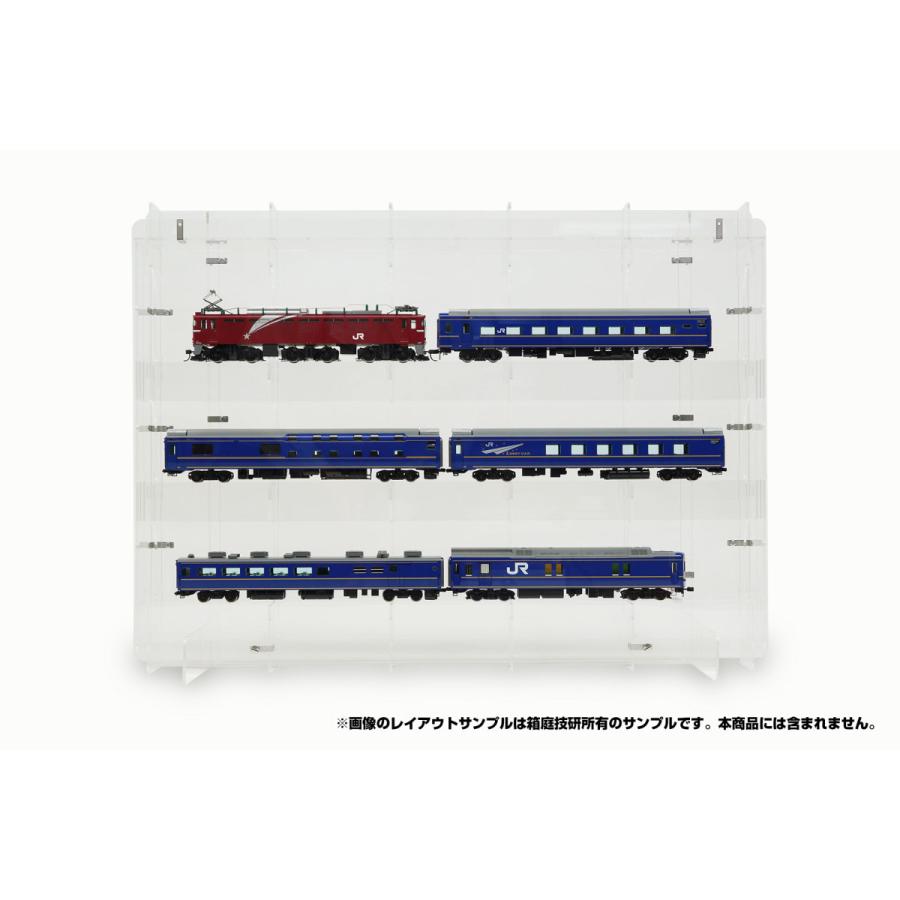 鉄道模型HOゲージ用組立式壁掛けディスプレイケースMタイプ 3段x奥行