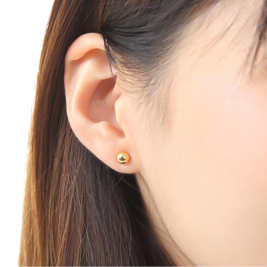 ピアス 18金 K18 丸玉 5mm メンズ レディース 片耳 1個 ゴールド