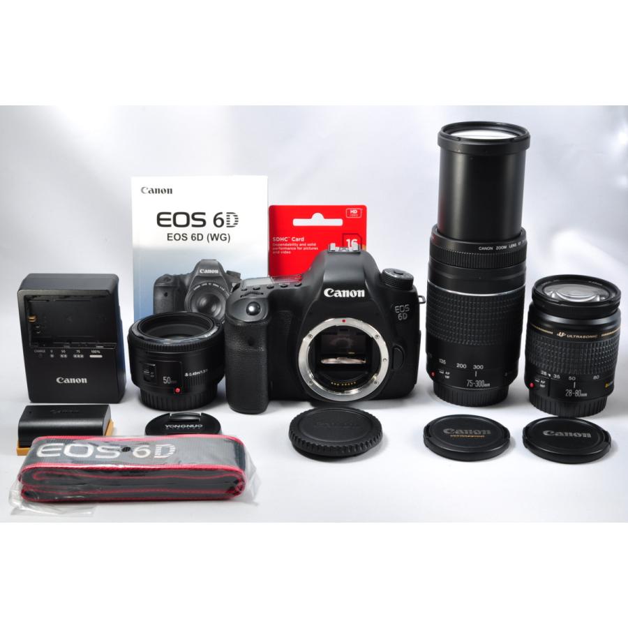 EOS 6D Canon キヤノン 超望遠トリプルレンズセット SDカード(16GB