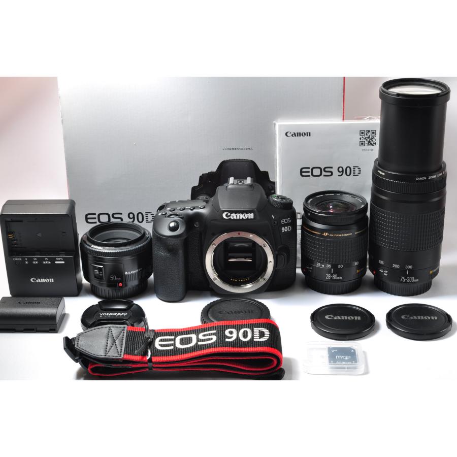 EOS Canon キヤノン 90D 超望遠トリプルレンズセット SDカード(16GB