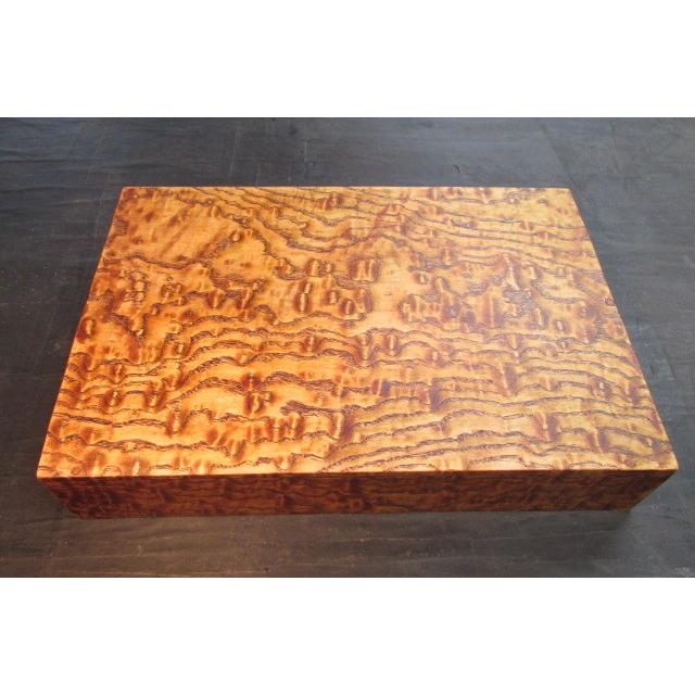 総玉杢タモ拭き漆硯箱 木製 銘木 文箱 飾り箱 手許箱 総たま杢 美しい