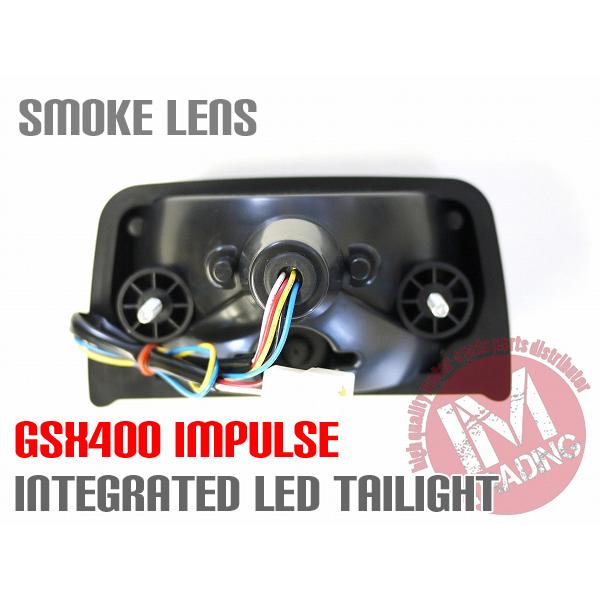 GSX400インパルス用LEDウインカー付きテールランプランプ スモーク