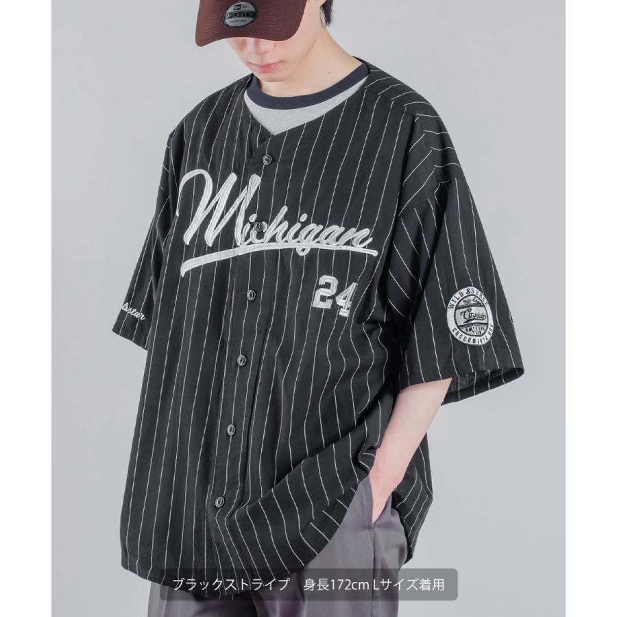 improves（インプローブス） スタジアムロゴ ストライプ 刺しゅう 半袖