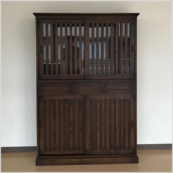 水屋箪笥 アンティーク 食器棚 引き戸 食器戸棚 和風 キッチンボード