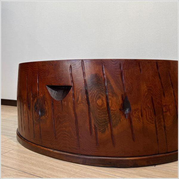 神谷家具 火鉢 唐松無垢材 囲炉裏テーブル 和風 いろり 丸型 室内 国産