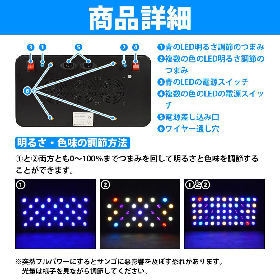 海水魚 サンゴ水槽用 120W LED照明 LEDライト プレート型 フル