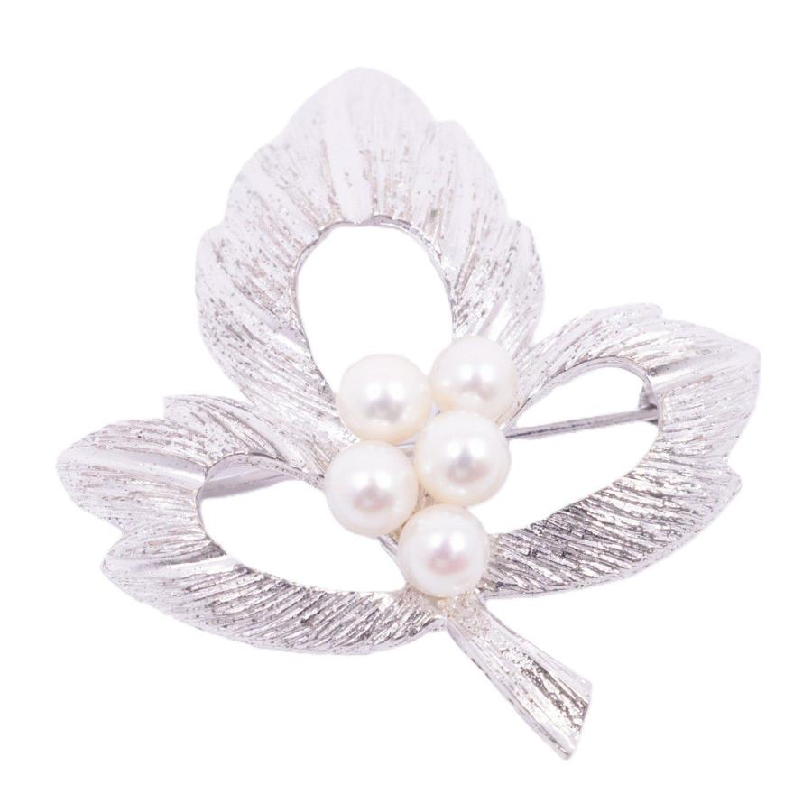 MIKIMOTO（ミキモト） リーフモチーフ ブローチ ペンダントトップ