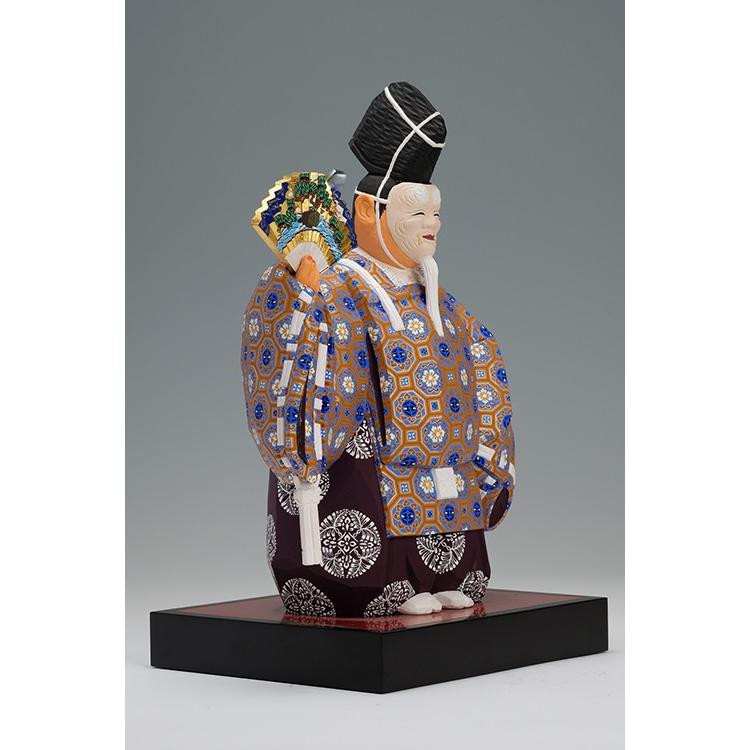 f002 E2 川口神泉 高橋勇二 一刀彫 翁 三番叟 共箱 保管品 高さ約24cm