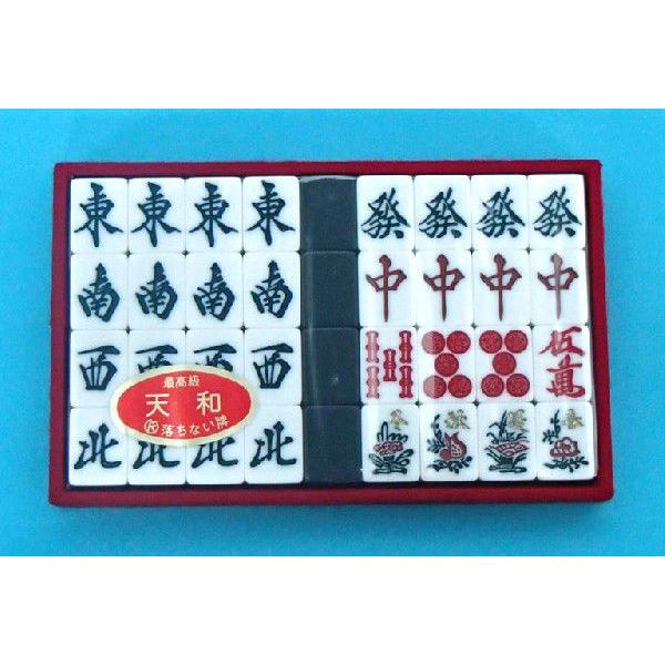 国産手打麻雀牌セット 囲碁ラボオリジナル牌ストラップ付き【アール牌