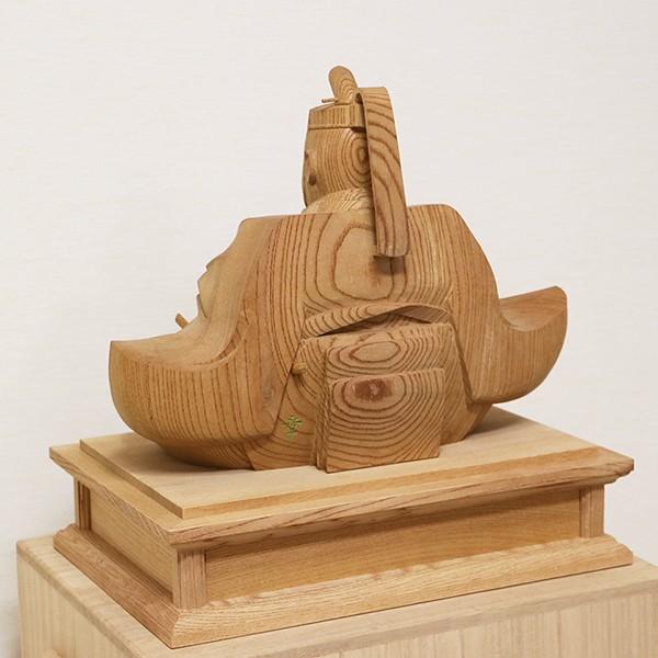 井波彫刻 木彫り 天神様 菅原道真公 菅公 学問の神様　共箱　伝統　工芸品 天神様】井波彫刻『菅原道真公』 一尺一寸・欅（けやき） 石井 米児