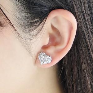 K18YG/WG/PG ゴールド ダイヤモンド ダイヤ ピアス ハート パヴェ 豪華