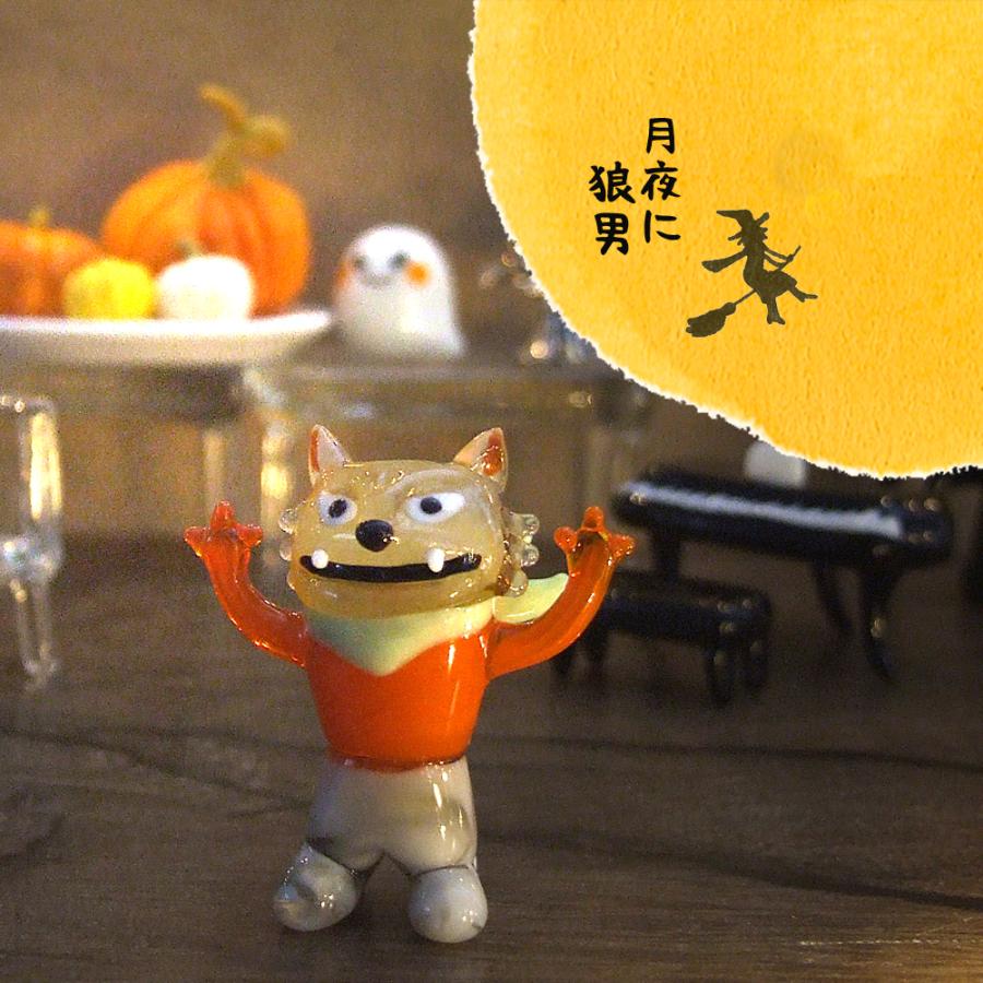 ガラス細工 ミニチュア ハロウィン ゴースト 狼男 ハロウィン雑貨 置物