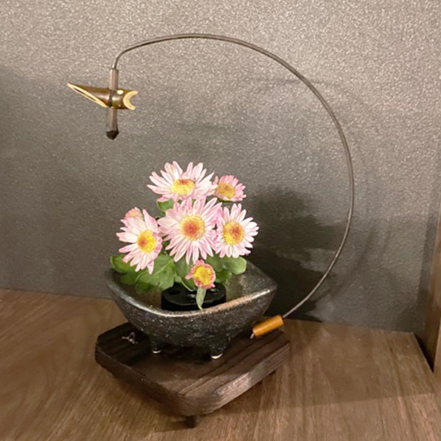 送料無料 華恋【NO35 半月かぎ付セット】美濃焼 おうち時間 ミニ生け花