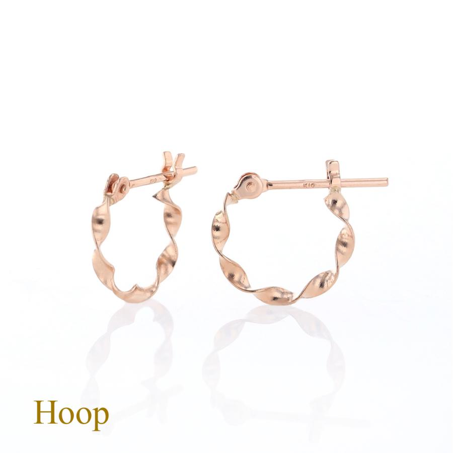 ジュエリーフィガロ ピアス フープピアス K10 PG レディース ひねり 10