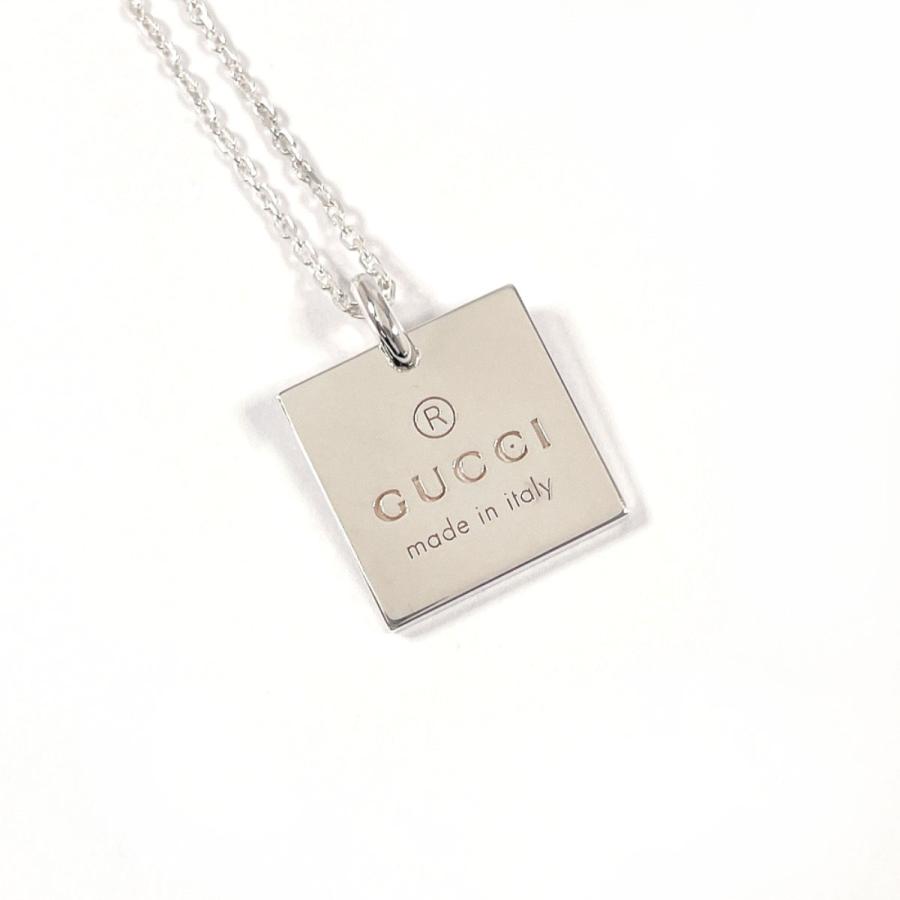 GUCCI（グッチ） ネックレス スクエア プレート シルバー925
