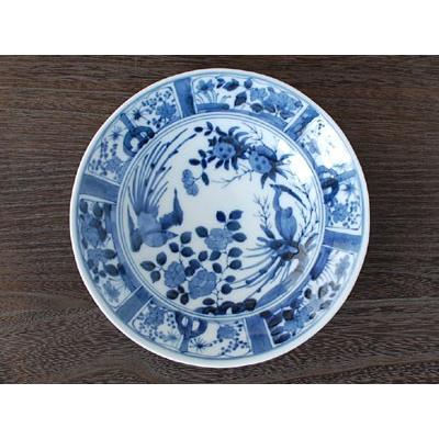 間取花鳥 リム60深皿 藍凛堂 / 食器 皿 深皿 おでん皿 煮物皿 リム型