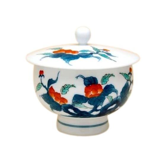 湯呑 来客用 セット 木箱入り 有田焼 畑萬陶苑 色鍋島内山水岩牡丹