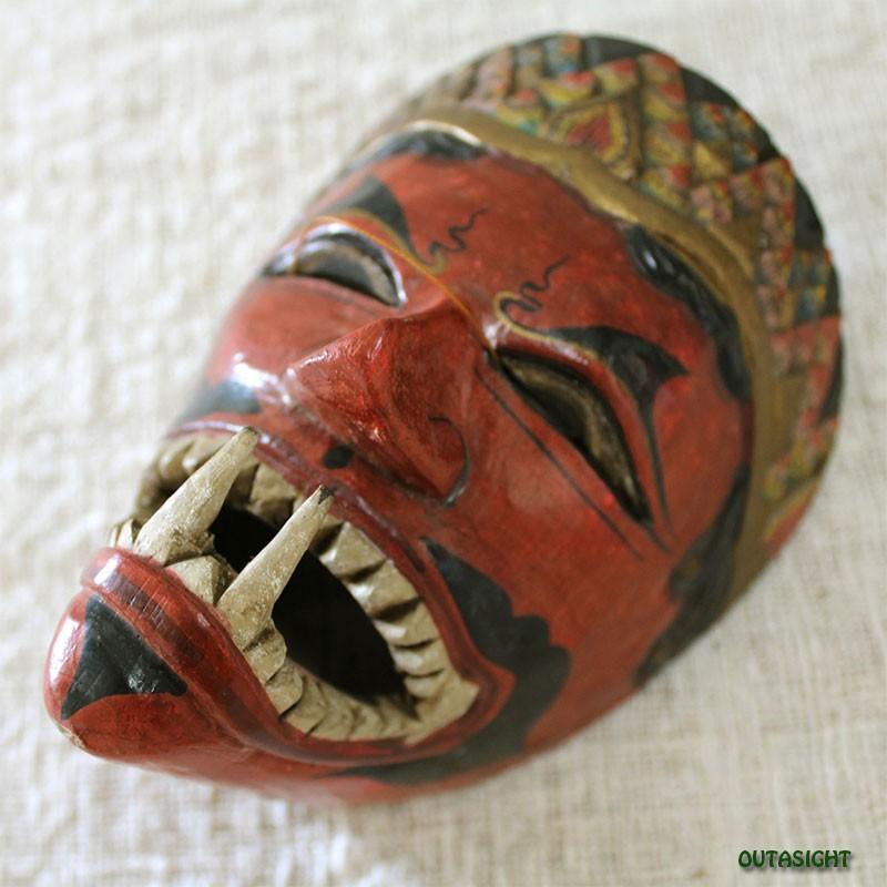 木彫りマスク(お面） ジャワ島 インドネシア INNM-02 : アウタサイト