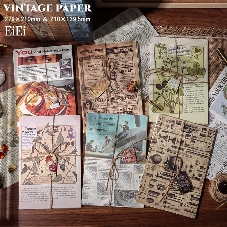 即納 デザインペーパー ヴィンテージペーパー 大きめ 素材紙 レトロ