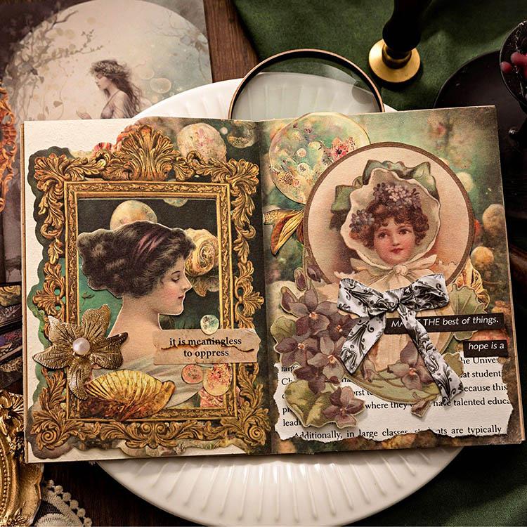 コラージュ素材 ペーパー ラージサイズ ヴィンテージ 額縁 素材紙 背景