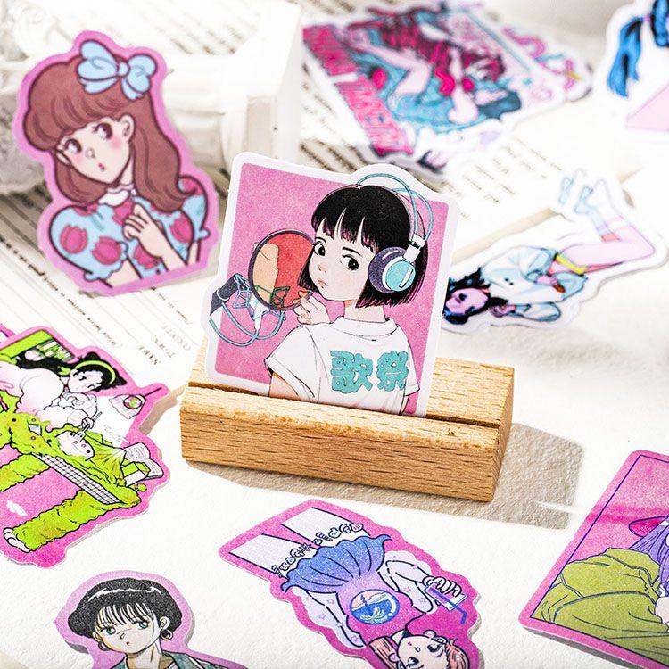 昭和 レトロ 人物 少女 マステ シール ステッカー コラージュ 素材