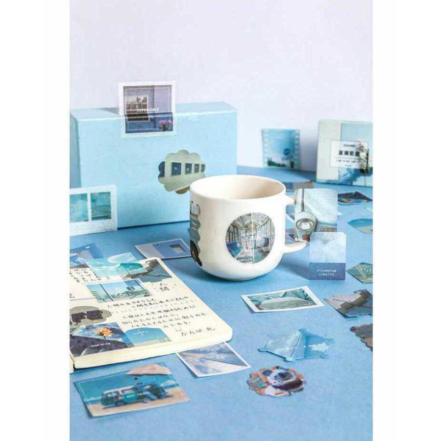 海外シール 80枚 箱入り マスキングテープ素材◇色別12種◇和紙