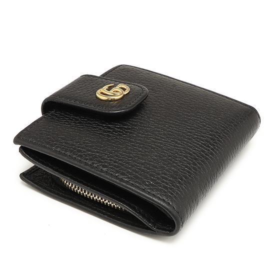 GUCCI グッチ GGマーモント レザー二つ折り財布（ブラック） GUCCI