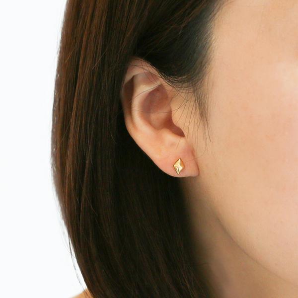 Jewel closet by L&Co. ピアス レディース メンズ K18 18金 ひし形
