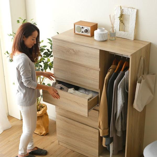 LOWYA（ロウヤ） タンス 収納 おしゃれ ハンガーラック 木製 チェスト