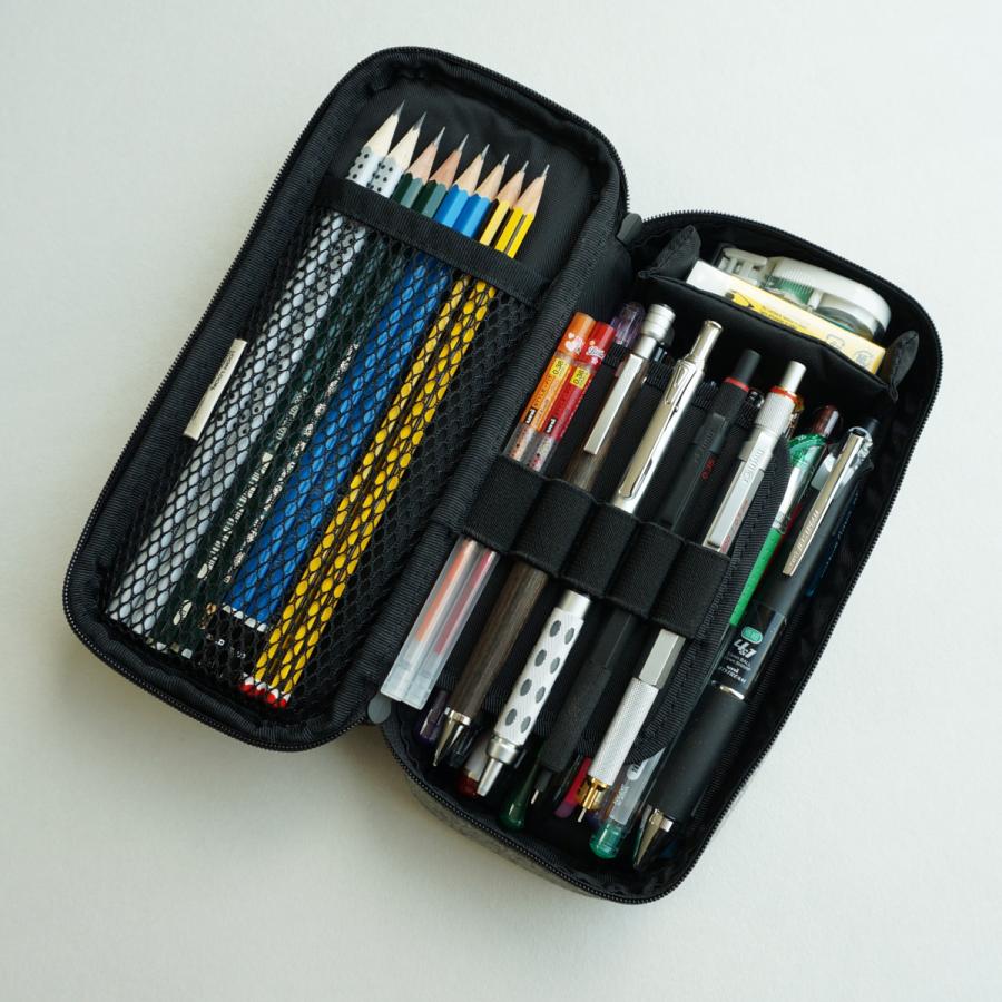 LOONLOON 660 レイニー ペンケース ブラック 大容量 おしゃれ 二階建て