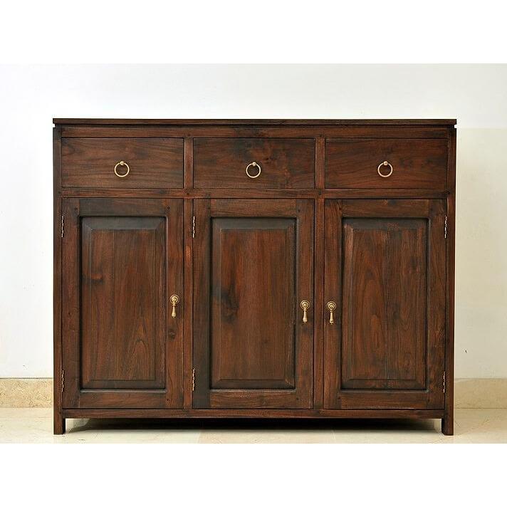 キャビネット アジアン家具 チーク無垢材 おしゃれ 幅120 木製 棚 バリ