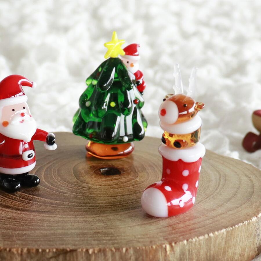 The Joy Luck Club】トナカイ＆ソックス ガラス製 オブジェ クリスマス