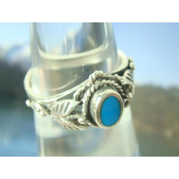 シルバーリング ターコイズリング デザインリング トルコ石 指輪 夏