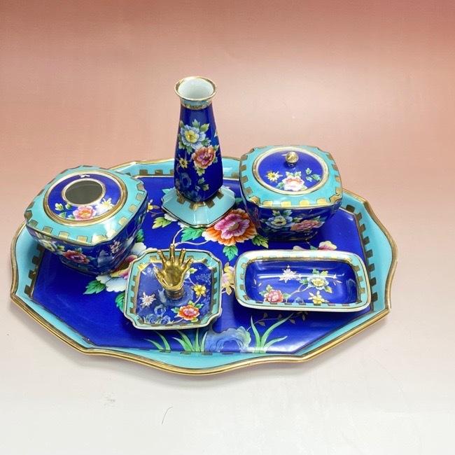 最終処分特価 オールドノリタケ 湖畔 持ち手付きトレイ マルキ印 最終