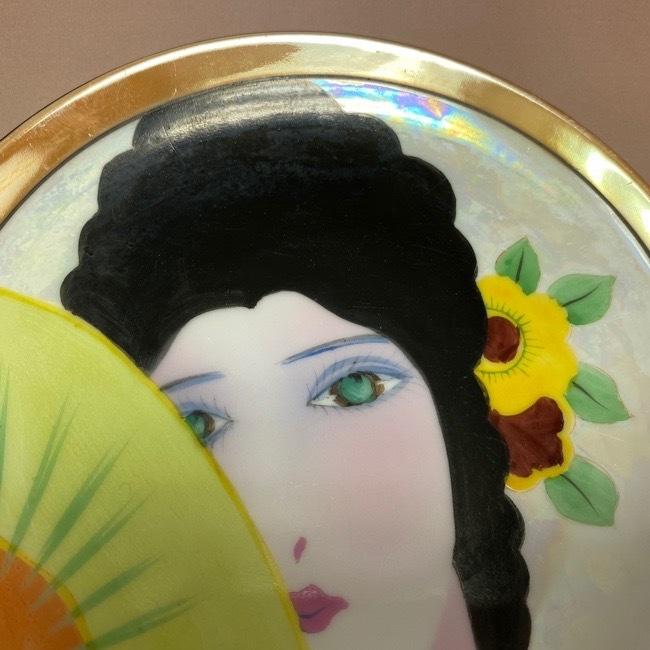 希少 オールドノリタケ アールデコ ピエレッタ デコレディ プレートNo.493