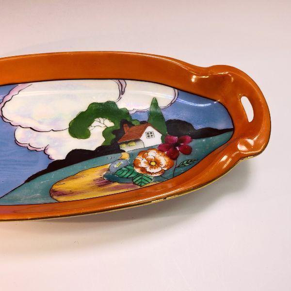 オールドノリタケ/デコレディ/パフケース】アールデコ/ラスター彩