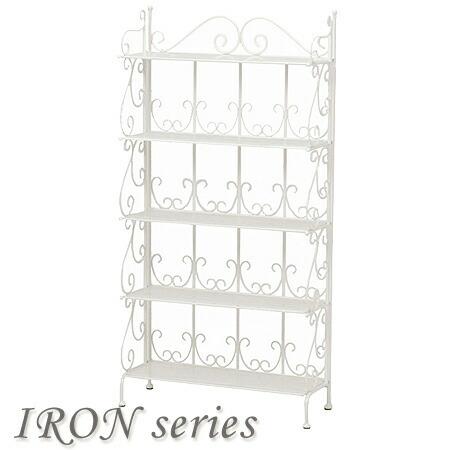 オープンラック 5段 フェミニン 姫系 アイアンフレーム 各段フレーム