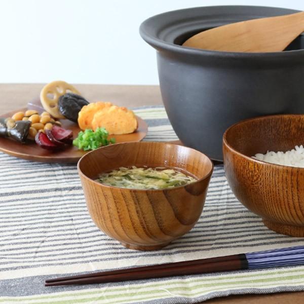 汁椀 木製 340ml 羽反汁椀 棗 ナツメ 漆 天然木 食器 （ お椀 椀