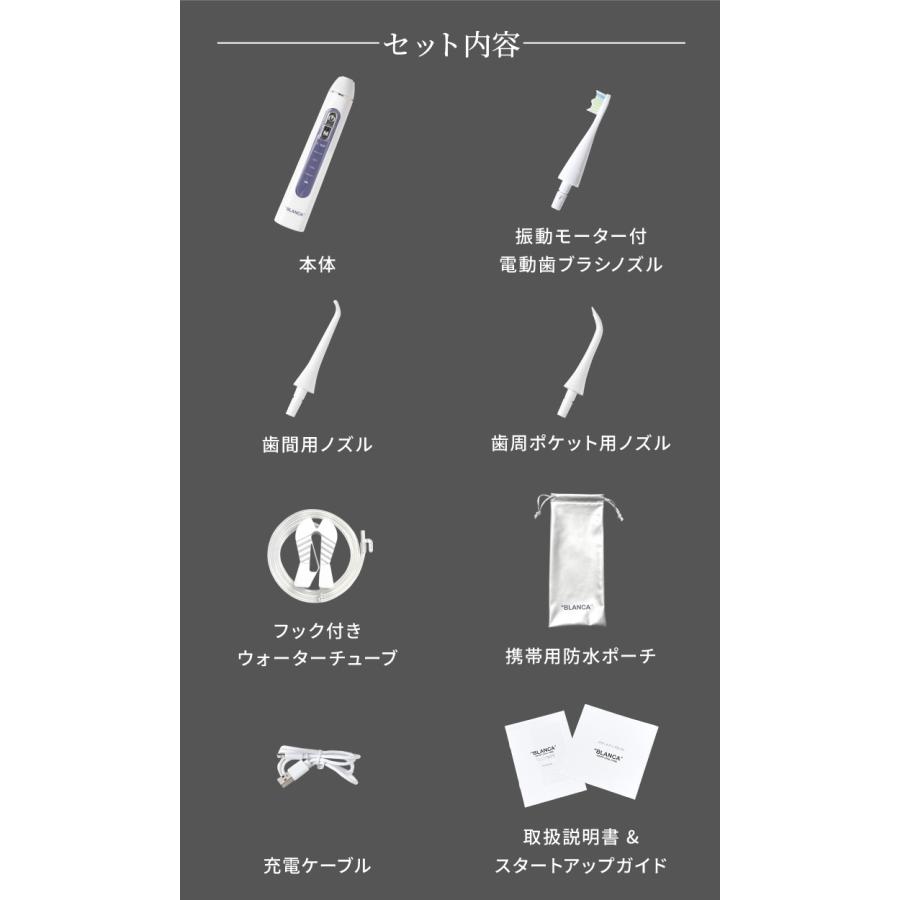 口腔洗浄器 ジェットウォッシャー BLANCA 電動歯ブラシとフロスを