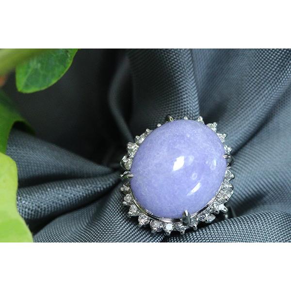 ラベンダーヒスイ/翡翠 リング/指輪 6.51ct プラチナ900 PT900