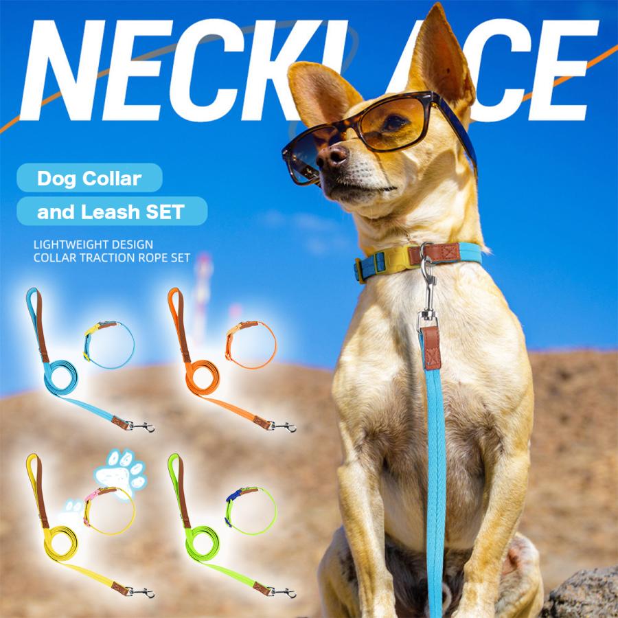 ビビットカラー 犬首輪 リード セット 犬 いぬ イヌ 犬用 首輪 ドッグ