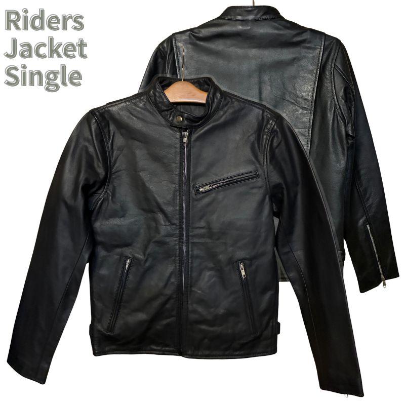 バッファローレザー ライダースジャケット 水牛革 ｜ブラック