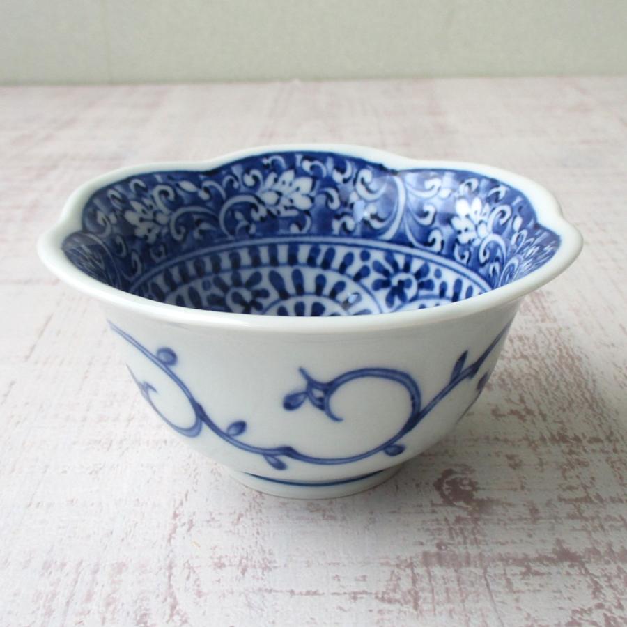 染付 小皿 線描 花唐草 銘 5枚 美品 蔵出し初荷 希少 染付 小皿 線描