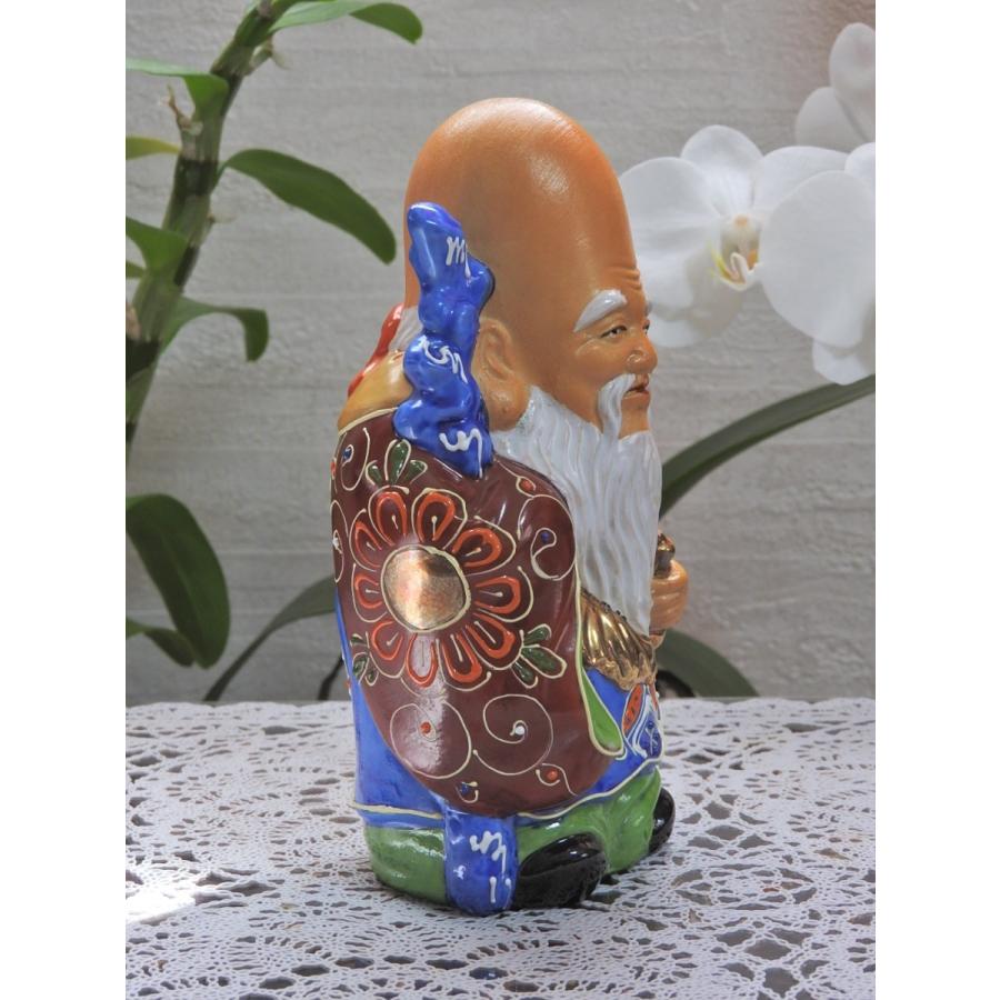 天然桃珊瑚の寿老人の彫刻置物「長寿の縁起仏像」 WZー10 天然桃珊瑚