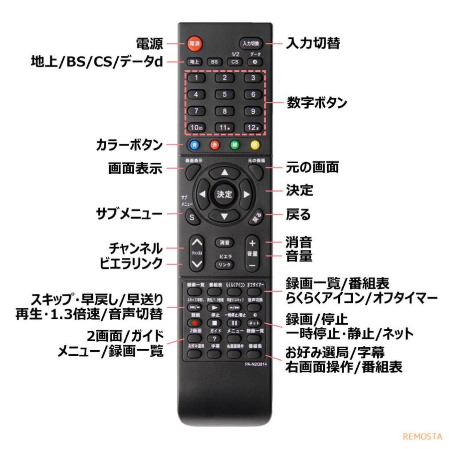 REMOSTA（リモスタ） 互換品 パナソニック テレビ リモコン ビエラ