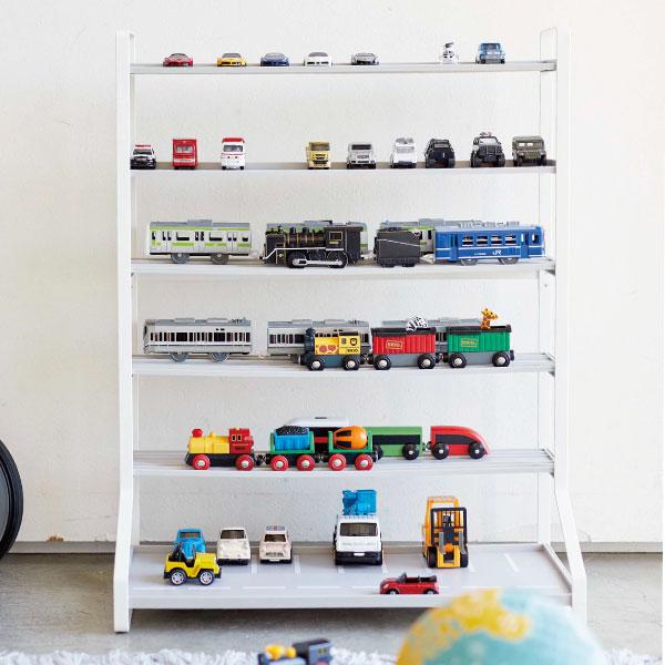 ゆ トミカ収納棚6段 最下段幅広タイプ 白塗装 パイン材 ゆ様専用