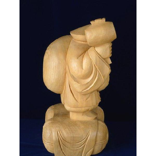 木彫り「大黒天」(60cm) 仏像 置物 開運 風水 魔除け : 森彫刻所