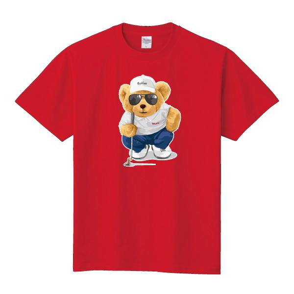 ゴルファークマさん Tシャツ ゴルフ 熊 ゆるかわ かわいい おもしろ