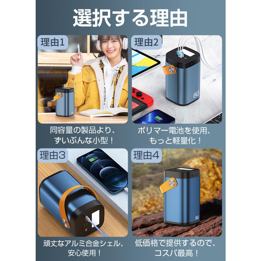 明誠 モバイルバッテリー 22.5Wパワーバンク 80000mAh 大容量 防災電源