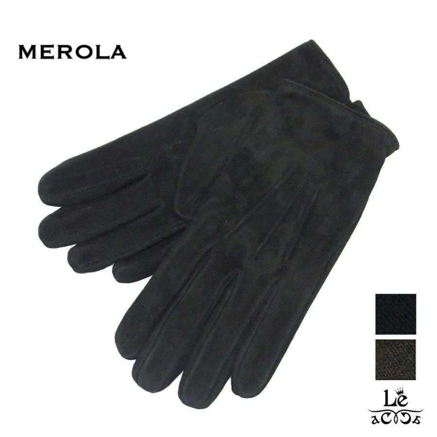 Merola（メローラ） 手袋 グローブ レザー メンズ 本革 カシミヤ